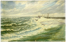 Varia
Bilder
Ölbilder und Gemälde
Marinegemälde, Öl auf Leinwand, datiert (19)36 von N. Stavesand. Bootsanleger bei Sturmflut. 35 x 56 cm. wenige F...