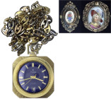 Varia
Schmuck
Lots Schmuckstücke/Edelsteine
Vergoldete Taschenuhr STOWA (Werk läuft) mt Uhrenkette, dazu 2 Silber-Fingerringe mit Porzellanmalereie...