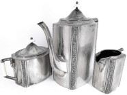 Varia
Silber
Set: Teekanne, Zuckertopf und Milchkanne, Silber 800/1000, Bremer Silberwarenfabrik AG Sebaldsbrück, Rudolf Schroeder. Jeweils mit Hand...