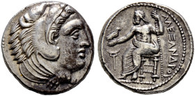 Makedonia. Könige von Makedonien 
Alexander III. der Große 336-323 v. Chr. Tetradrachme ca. 325-322 v. Chr. -Amphipolis-. Heraklesbüste mit Löwenhaub...