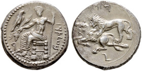Kilikia. Tarsos. Mazaios 361-334 v. Chr 
Stater. Baaltars auf persischem Diphros nach links thronend, in den Händen links ein Zepter sowie rechts Kor...