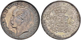 Anhalt-Dessau. Leopold Friedrich 1817-1871 
Vereinstaler 1863 A. Vereinigung des Herzogtums. AKS 35, J. 77, Thun 11, Kahnt 11. Prachtexemplar mit her...