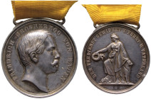 Baden-Durlach. Friedrich I. 1852-1907 
Große silberne Zivilverdienstmedaille o.J. (verliehen 1866-1868) von Carl Voigt und Ludwig Kachel (unsigniert)...