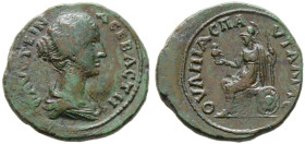 Kaiserzeit. Faustina minor †176, Gemahlin des Marcus Aurelius 
AE-23 mm (Provinzialprägung für THRACIA) -Pautalia-. Drapierte Büste mit Haardutt nach...