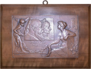 Baden-Durlach. Friedrich I. 1852-1907 
Bronzene Hohlgussplakette 1902 von Rudolf Mayer, auf das 50-jährige Regierungsjubiläum. Auf einer Wand in eine...