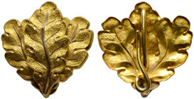 Baden-Durlach. Friedrich II. 1907-1918 
EICHENLAUB zum Ritterkreuz des Ordens vom Zähringer Löwen. Gold mit rückseitigem Drahthaken zum Einhängen des...