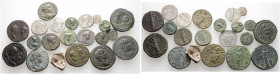 21 Stücke: Kleine Sammlung römischer Münzen mit EULEN-Darstellungen. Dabei 2x Republikdenar, Denar des Marcus Aurelius als Caesar, Didrachme des Domit...
