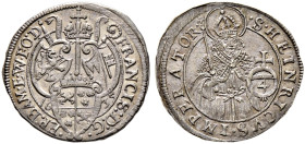 Bamberg, Bistum. Franz Graf von Hatzfeld 1633-1642, seit 1631 Bischof von Würzburg 
Batzen 1635. Krug 247, Heller 141, Helm. 274, Slg. Piloty 995. -W...