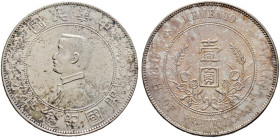 China-Republik. Erste Republik 1912-1949 
Dollar o.J. (1927). Birth of Republic. Präsident Sun Yat-Sen. Variante mit zwei sechsstrahligen Sternen auf...