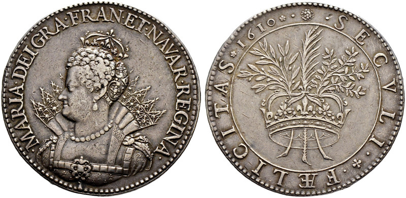 Frankreich-Königreich. Louis XIII. 1610-1643 
Silbermedaille 1610 von P. Reigni...