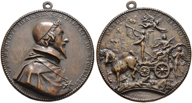 Frankreich-Königreich. Louis XIII. 1610-1643 
Tragbare Bronzegussmedaille 1630 ...