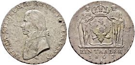Brandenburg-Preußen. Friedrich Wilhelm III. 1797-1840 
Taler 1803 A. AKS 10, J. 29, Thun 242, Kahnt 361, Olding 102. kleine Schrötlingsfehler, vorzüg...