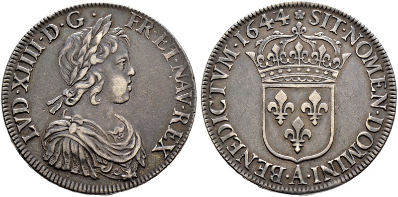 Frankreich-Königreich. Louis XIV. 1643-1715 
Ecu a'la meche courte 1644 -Paris-...