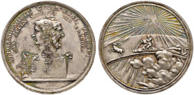 Brandenburg-Preußen. Friedrich Wilhelm III. 1797-1840 
Silbermedaille o.J. (um 1800) unsigniert (nach J.V. Döll, bei Loos), auf vergangene und zukünf...