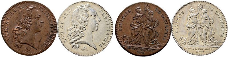 Frankreich-Königreich. Louis XV. 1715-1774 
Lot (2 Stücke): Silberner Jeton 174...