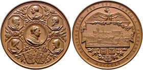 Brandenburg-Preußen. Friedrich Wilhelm IV. 1840-1861 
Bronzemedaille 1855 von F.W. Kullrich, auf die 600-Jahrfeier der Stadt Königsberg. In einem Med...