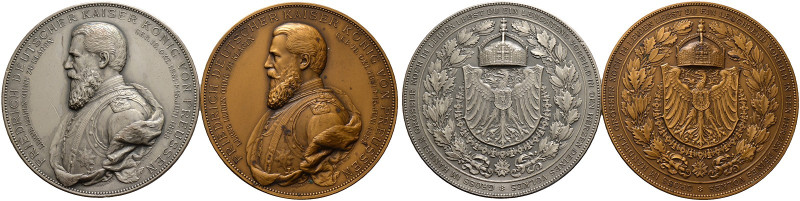 Brandenburg-Preußen. Wilhelm II. 1888-1918 
Lot (2 Stücke): Mattierte Silbermed...