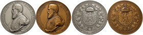 Brandenburg-Preußen. Wilhelm II. 1888-1918 
Lot (2 Stücke): Mattierte Silbermedaille o.J. (1907) von K. Schwenzer (geprägt bei Mayer und Wilhelm). Er...