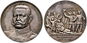 Brandenburg-Preußen. Wilhelm II. 1888-1918 
Silbermedaille 1915 von Oertel, auf die Befreiung von Ostpreußen. Brustbild des Generalfeldmarschalls von...