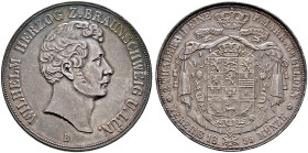 Braunschweig-Wolfenbüttel. Wilhelm 1831-1884 
Doppelter Vereinstaler 1855 B. AKS 73, J. 251c, Thun 119, Kahnt 157. feine alte Patina, vorzüglich-Stem...