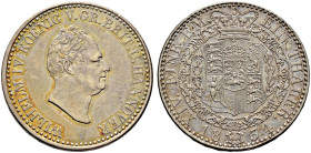 Braunschweig-Calenberg-Hannover. Wilhelm IV. 1830-1837 
Taler 1834 B. AKS 62, J. 49, Thun 152, Kahnt 219. seltener Einjahrestyp, feine Patina, fast v...