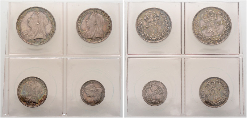 Großbritannien. Victoria 1837-1901 
Maundy Set 1901. Spink 3943. Stempelglanz