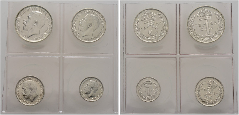 Großbritannien. George V. 1910-1937 
Maundy Set 1922. Spink 4027. Stempelglanz