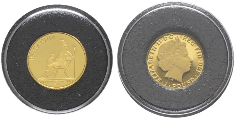 Großbritannien. Elizabeth II. 1953-2022 
1 Pound 2013. Sitzende Britannia mit E...