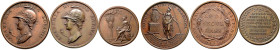 Niederlande. 
Lot (3 Stücke): Bronzemedaille 1775 von v.Berckel, auf das 200-jährige Jubiläum der Universität LEIDEN. Minerva nach links sitzend vor ...