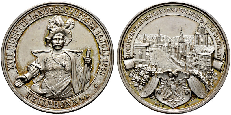 Heilbronn, Stadt. 
Silbermedaille 1899 von Mayer und Wilhelm, auf das 17. Württ...