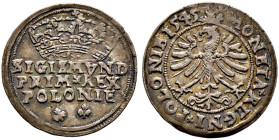 Polen. Sigismund I. 1506-1548 
Krongroschen 1545 -Krakau-. Kopicki 424, Gum. 485. selten in dieser Erhaltung, feine Patina, vorzüglich