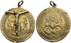 Polen-Danzig, Stadt. Wladislaw IV. 1632-1648 
Tragbare, Silber-vergoldete Hochzeitsmedaille o.J. (um 1630/40) von Sebastian Dadler. Hochzeitspaar ste...