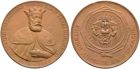 Rumänien. Carol I. von Hohenzollern-Sigmaringen 1866-1914 
Bronzemedaille o.J. (1913) von Mayer und Wilhelm, auf den 225. Todestag des Fürsten Serban...