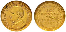 USA. 
Gedenkdollar 1903 -Philadelphia-. Louisiana Purchase Exposition. Mit Brustbild McKinley. KM 120, Fr. 99. In Plastikholder der NGC (slabbed) mit...