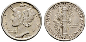 USA. 
Mercury-Dime 1927 -San Francisco-. KM 140. selten in dieser Erhaltung, vorzüglich-Stempelglanz