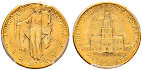 USA. 
Gedenk- 2 1/2 Dollars 1926 -Philadelphia-. U.S. Sesquicentennial. KM 161, Fr. 123. In Plastikholder der PCGS (slabbed) mit der Bewertung MS 62 ...