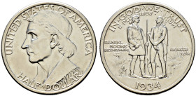 USA. 
Gedenk-Halfdollar 1934. Daniel Boone Bicentennial. KM 165.1. prägefrisch