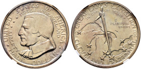 USA. 
Gedenk-Halfdollar 1936 -Philadelphia-. Cleveland-Great Lakes Exposition. KM 177. In Plastikholder der NGC (slabbed) mit der Bewertung MS 64 vor...