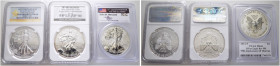 USA. 
Lot (3 Stücke): American Eagle Dollar 2006 -Philadelphia- (20th Anniversary); Dollar 2012 -San Francisco- (75th Anniversary SF Mint Set) sowie ...