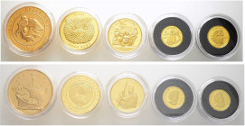 5 Stücke: GOLDMÜNZEN mit Eulendarstellungen. Dabei KANADA, 50 Cents (1,27 g fein) 2013 "Old Shaman holding Goose" sowie 50 Cents (1,27 g fein) 2015 "O...