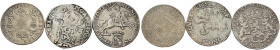 3 Stücke: BELGIEN-BRABANT, Patagon 1700 -Antwerpen- (Karl II.) sowie NIEDERLANDE- WESTFRIESLAND, Löwentaler 1652 und NIEDERLANDE-UTRECHT, Ducaton (sil...