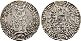 Haus Habsburg. Ferdinand I. 1521-1564 
Taler o.J. -Hall-. Markl 1581/1577, Dav. 8026, Voglh. 48/1, MT 114. sehr schön