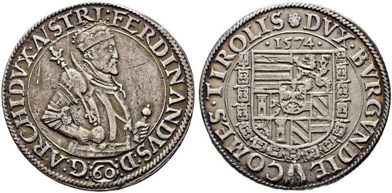 Haus Habsburg. Erzherzog Ferdinand 1564-1595 
Guldentaler zu 60 Kreuzer 1574 -H...