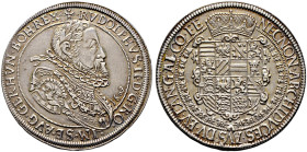 Haus Habsburg. Rudolf II. 1576-1612 
Taler 1609 -Ensisheim-. Dav. 3035, Voglh. 95/9, MT 588, Klemesch 139. -Walzenprägung- seltenes, attraktives Exem...