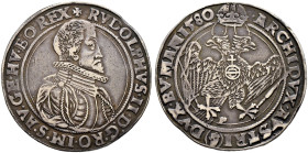 Haus Habsburg. Rudolf II. 1576-1612 
Taler 1580 -Prag-. Münzmeister Tobias Gebhardt. Dav. 8073, Voglh. 104/1, MzA. -, Dietiker 365, Halacka 310. äuße...