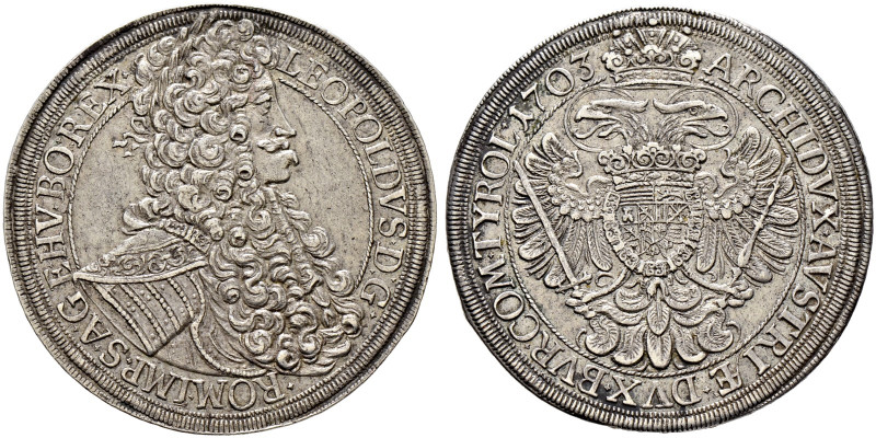 Haus Habsburg. Leopold I. 1657-1705 
Taler 1703 -Wien-. Her. 602, Dav. 1001, Vo...