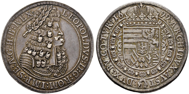 Haus Habsburg. Leopold I. 1657-1705 
Taler 1699 -Hall-. Her. 647, Dav. 3245, Vo...