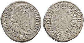 Haus Habsburg. Leopold I. 1657-1705 
15 Kreuzer 1685 -Mainz-. Sogenannte "Hohenlohe-Prägung". Münzmeister Ulrich Burkhard Willerding (VB-W). Her. 110...
