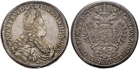 Haus Habsburg. Karl VI. 1711-1740 
Doppeltaler o.J. -Hall-. Belorbeertes und geharnischtes Brustbild nach rechts / Gekrönter Doppeladler mit Brustsch...