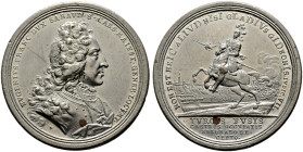 Haus Habsburg. Karl VI. 1711-1740 
Zinnmedaille mit Kupferstift 1717 von G.W. Vestner, auf die Rückeroberung des von den Türken gehaltenen Belgrad du...